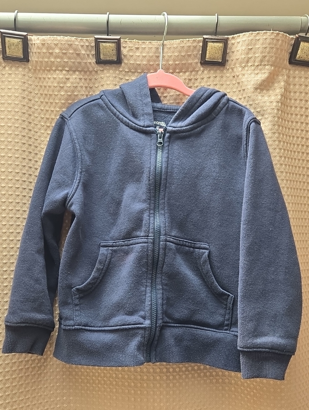 George Kids 4T Dark Blue Zip-Up Hoodie with Pockets
